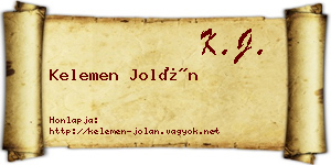 Kelemen Jolán névjegykártya