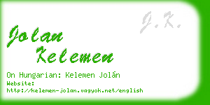 jolan kelemen business card